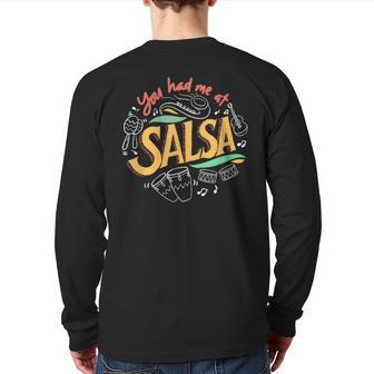 Salsa Dance Love Salsa Dance Dancer Dancing Lessons Back Print Long Sleeve T-shirt | Mazezy