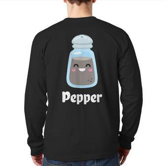 Salt & Pepper Matching Couple Halloween Best Friends Cute Back Print Long Sleeve T-shirt - Seseable