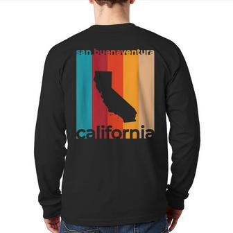 San Buenaventura Ca Souvenirs Retro California Back Print Long Sleeve T-shirt | Mazezy