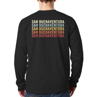 San Buenaventura California San Buenaventura Ca Retro Back Print Long Sleeve T-shirt | Mazezy