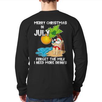 Santa Mid Year Xmas Party Summer Beach Christmas In July Back Print Long Sleeve T-shirt - Monsterry UK