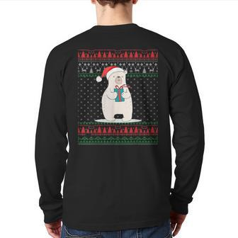 Santa Polar Bear Ugly Christmas Sweater Family Matching Back Print Long Sleeve T-shirt | Mazezy