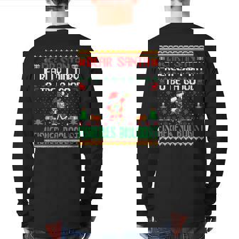 Santa Try To Be A Good Fisheries Biologist Christmas Back Print Long Sleeve T-shirt | Mazezy