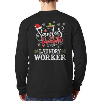 Santa's Favorite Laundry Worker Christmas Party Xmas Back Print Long Sleeve T-shirt - Monsterry DE