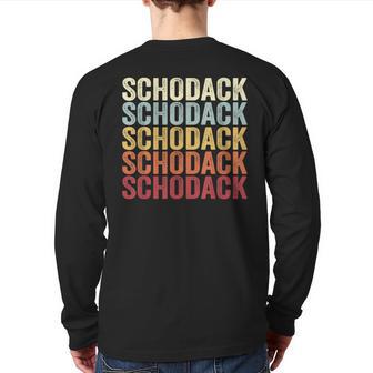 Schodack New York Schodack Ny Retro Vintage Text Back Print Long Sleeve T-shirt | Mazezy