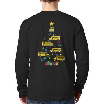 School Bus Christmas Tree Bus Driver Graphic Cute Back Print Long Sleeve T-shirt | Mazezy