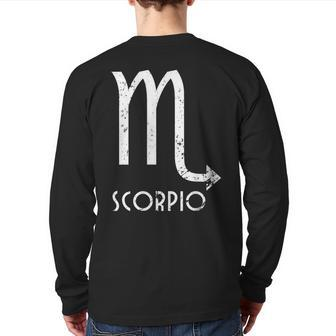 Scorpio Zodiac Sign October November Birthday Back Print Long Sleeve T-shirt | Mazezy