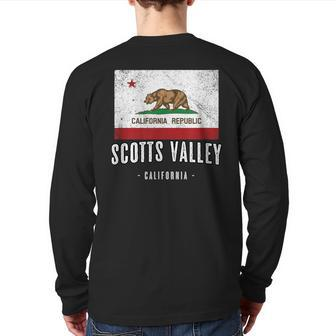 Scotts Valley California Cali City Souvenir Ca Flag Back Print Long Sleeve T-shirt | Mazezy