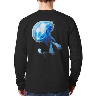Sea Nettle Jellyfish Diving Underwater Beauty Back Print Long Sleeve T-shirt | Mazezy