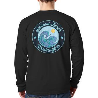 Seabrook Beach Wa Washington Souvenir Nautical Surfer Graphi Back Print Long Sleeve T-shirt | Mazezy