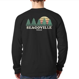 Seagoville Tx Vintage Throwback Retro 70S Back Print Long Sleeve T-shirt | Mazezy