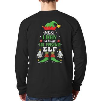 Shake Elf Family Matching Group Christmas Party Pajama Back Print Long Sleeve T-shirt - Monsterry CA