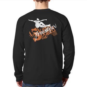 Skateboard Free Style Skateboarding Skate Back Print Long Sleeve T-shirt | Mazezy