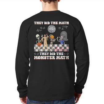 Skeleton Dancing They Did The Math They Did The Monster Math Back Print Long Sleeve T-shirt - Seseable