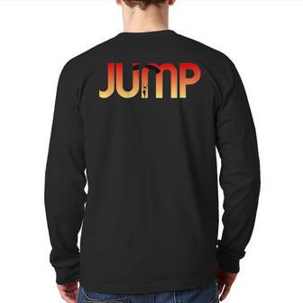 Skydiving At Sunset Love Base Jumping For Skydivers Back Print Long Sleeve T-shirt | Mazezy