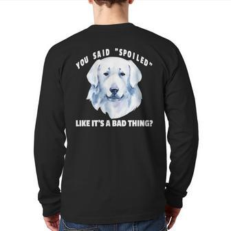 Slovak Cuvac Dog Owners Watercolor Back Print Long Sleeve T-shirt | Mazezy