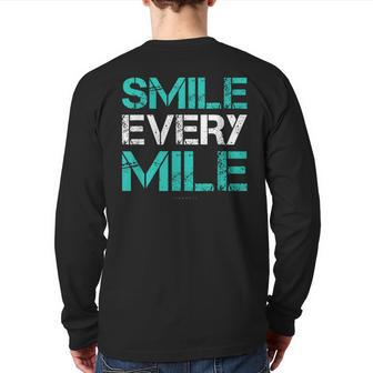 Smile Every Mile Running Runner Back Print Long Sleeve T-shirt | Mazezy