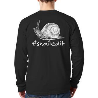 Snailed It Pet Snail Malacologist Back Print Long Sleeve T-shirt | Mazezy