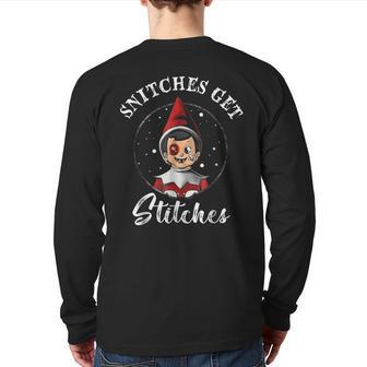Snitches Get Stitches Christmas Snitches Get Stitches Back Print Long Sleeve T-shirt - Seseable