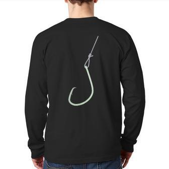 Snook Eating Shrimp Fishing Angler Back Print Long Sleeve T-shirt | Mazezy