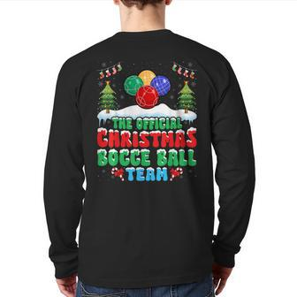 Snow Christmas Bocce Ball Team Bocce Ball Player Xmas Back Print Long Sleeve T-shirt | Mazezy