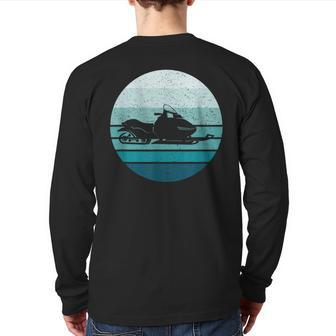 Snowmobile Vintage Style Snowmobiling Back Print Long Sleeve T-shirt | Mazezy