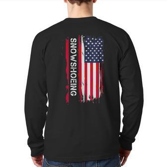 Snowshoeing And Snowshoe Racing Back Print Long Sleeve T-shirt | Mazezy