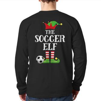 Soccer Elf Family Matching Christmas Group Elf Pajama Back Print Long Sleeve T-shirt - Seseable
