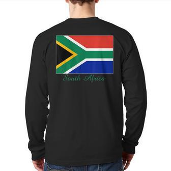 South Africa African Flag Souvenir Back Print Long Sleeve T-shirt | Mazezy