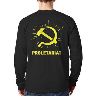 Soviet Union Hammer And Sickle Proletariat Russian T Back Print Long Sleeve T-shirt | Mazezy