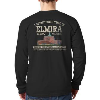 I Spent Some Time In Elmira Ny Back Print Long Sleeve T-shirt | Mazezy