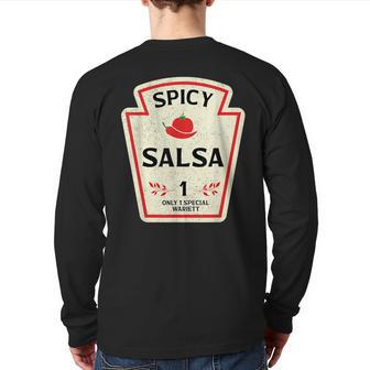 Spicy Salsa Group Condiment Team Halloween Costume Back Print Long Sleeve T-shirt - Seseable