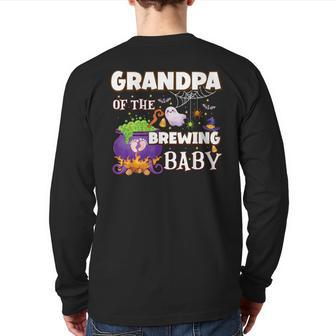 Spooky Grandpa Of Brewing Baby Halloween Theme Baby Shower Back Print Long Sleeve T-shirt - Thegiftio UK