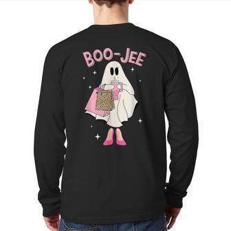Spooky Season Cute Ghost Halloween Boujee Boo-Jee Back Print Long Sleeve T-shirt - Seseable