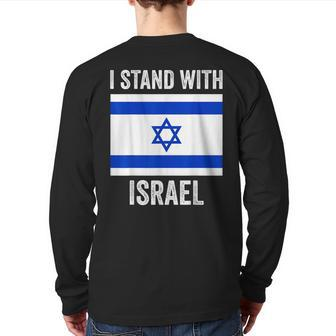 I Stand With Israel Free Israel Back Print Long Sleeve T-shirt - Monsterry