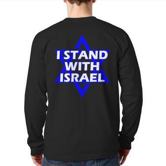 I Stand With Israel Star Of David Back Print Long Sleeve T-shirt - Thegiftio UK