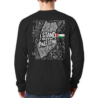 I Stand With Palestine Quote A Free Palestine Back Print Long Sleeve T-shirt - Monsterry CA