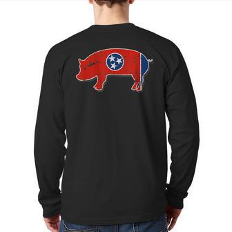 State Of Tennessee Barbecue Pig Hog Bbq Competition Back Print Long Sleeve T-shirt | Mazezy