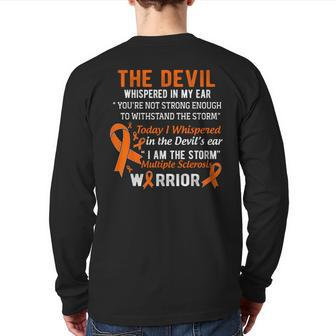I Am The Storm Multiple Sclerosis Warrior Back Print Long Sleeve T-shirt | Mazezy