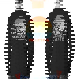 Surfing Hale'iwa Vintage Retro Throwback Surf Back Print Long Sleeve T-shirt | Mazezy