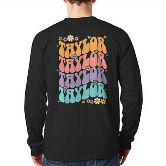 Taylor Personal Name First Name Taylor Back Print Long Sleeve T-shirt - Monsterry