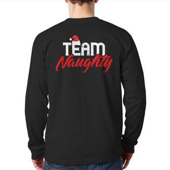 Team Naughty Couple Matching Outfit Team Nice Back Print Long Sleeve T-shirt - Thegiftio UK