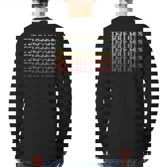 Terrell-Hills Texas Terrell-Hills Tx Retro Vintage Text Back Print Long Sleeve T-shirt | Mazezy