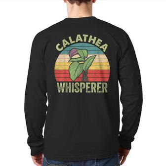 Th Vintage Calathea Whisperer Costume Gardening Botanical Back Print Long Sleeve T-shirt | Mazezy