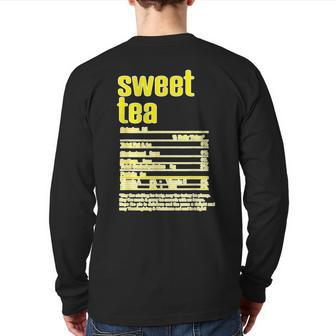 Thanksgiving Christmas Sweet Tea Nutritional Facts Back Print Long Sleeve T-shirt - Seseable