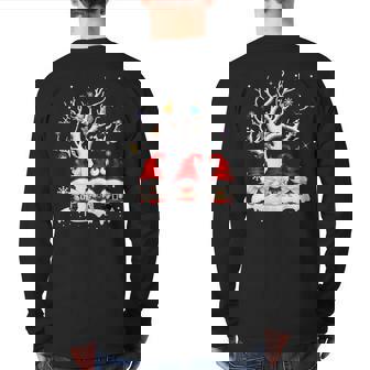 Three Nordic Gnomes Winter Christmas Swedish Elves Xmas 2023 Back Print Long Sleeve T-shirt - Thegiftio