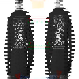 Tis The Damn Christmas Season Ugly Sweater Christmas Back Print Long Sleeve T-shirt | Mazezy