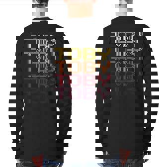 Toby Retro Wordmark Pattern Vintage Style Back Print Long Sleeve T-shirt | Mazezy