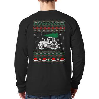 Tractor Ugly Christmas Sweater T Back Print Long Sleeve T-shirt | Mazezy