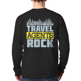 Travel Agent Vacation Planning Planner Agency Staff Back Print Long Sleeve T-shirt - Thegiftio UK